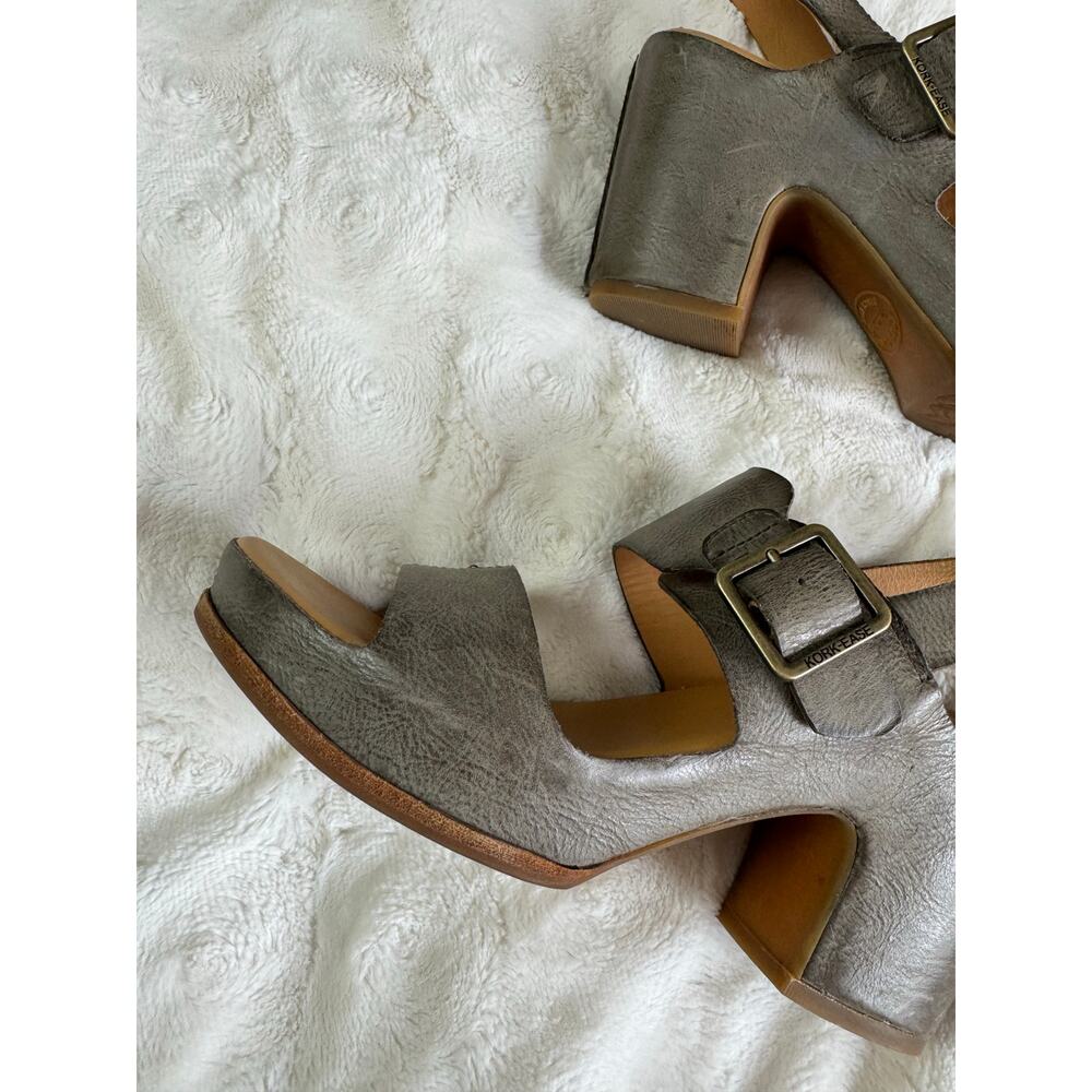 Kork-Ease San Carlos Leather Heeled Sandals Taupe Chunky Heel Boho Comfort - Picture 5 of 9
